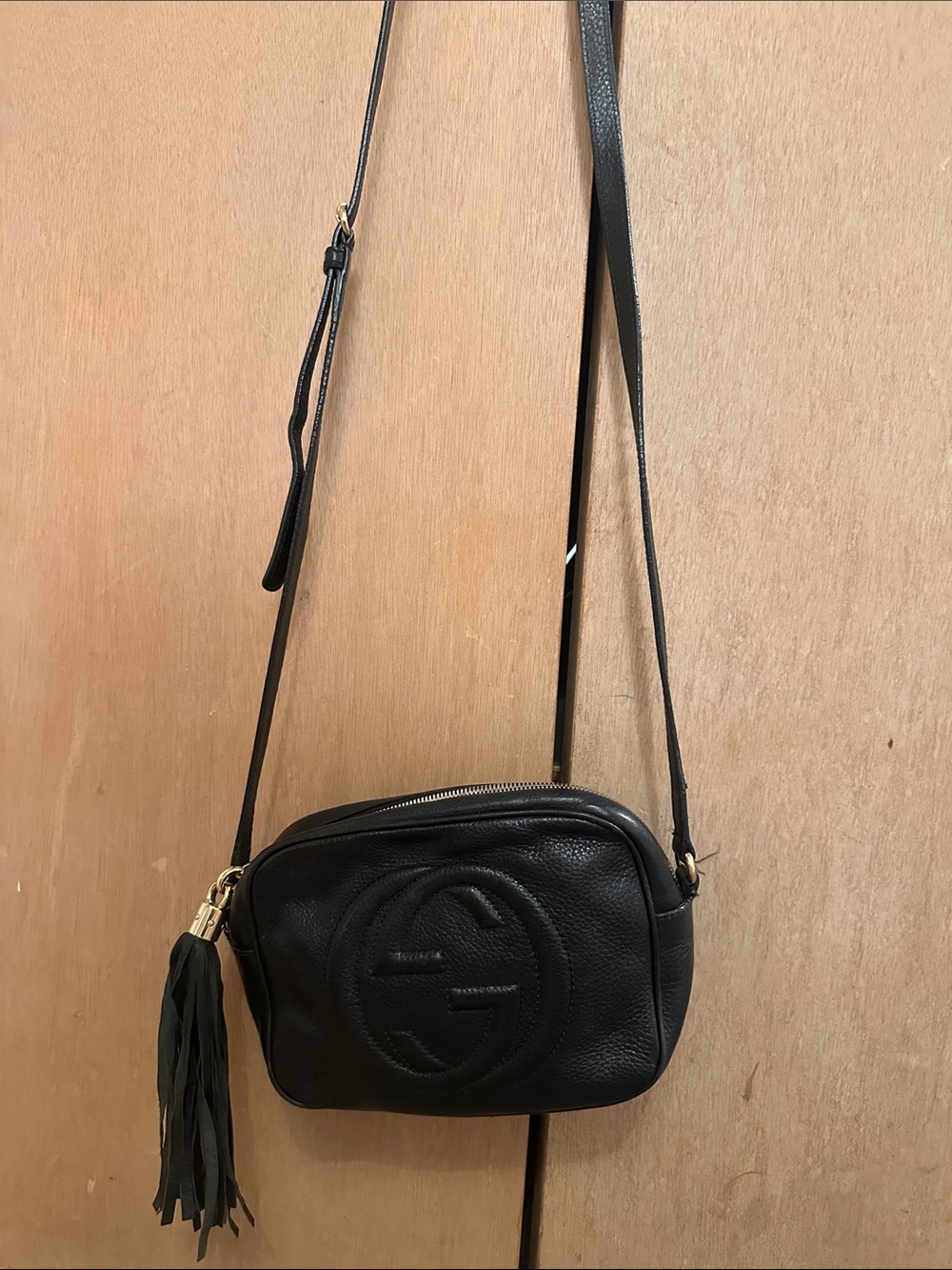 Gucci Black Leather Small Crossbody with Tassel